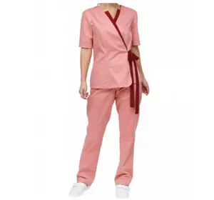 Комплект в азіатському стилі SAKURA для СПА та салонів краси жіночий пудрово-рожевий